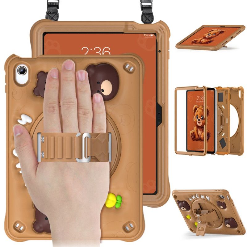 Etui iPad (2025) Dziecięcy Miś Pasek I Pasek Na Ramię Etui Ochronne