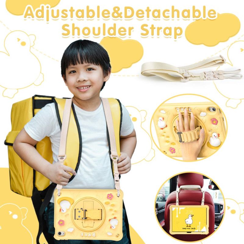 Etui iPad (2025) Podstawka I Pasek Na Ramię Dla Dzieci W Kształcie Kaczki Etui Ochronne