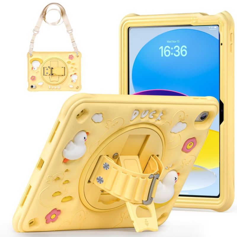 Etui iPad (2025) Podstawka I Pasek Na Ramię Dla Dzieci W Kształcie Kaczki Etui Ochronne