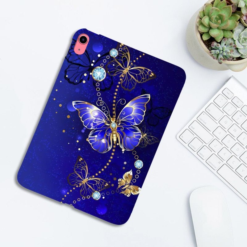 Futerały iPad (2025) Etui Na Telefon Niebieskie I Złote Motyle