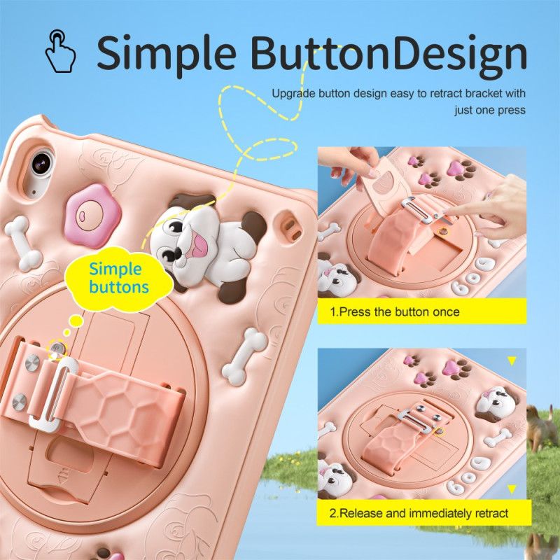 Futerały iPad (2025) Etui Na Telefon Pasek Na Ramię I Podstawka Dla Dzieci W Kształcie Psa
