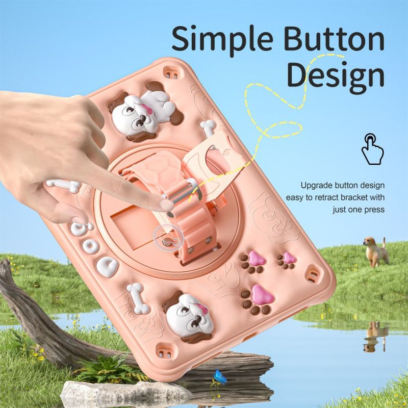 Futerały iPad (2025) Etui Na Telefon Pasek Na Ramię I Podstawka Dla Dzieci W Kształcie Psa