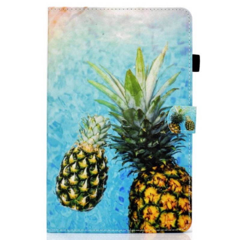 Skórzany Futerał iPad (2025) Etui Na Telefon Graficzny Ananas