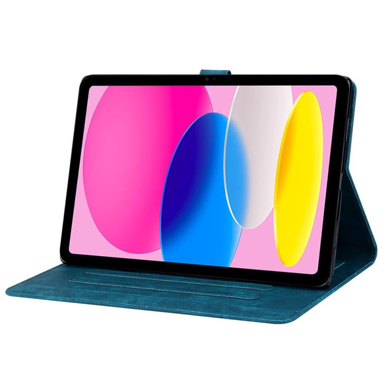 Skórzany Futerał iPad (2025) Etui Na Telefon Kwiat Wiśni I Koty