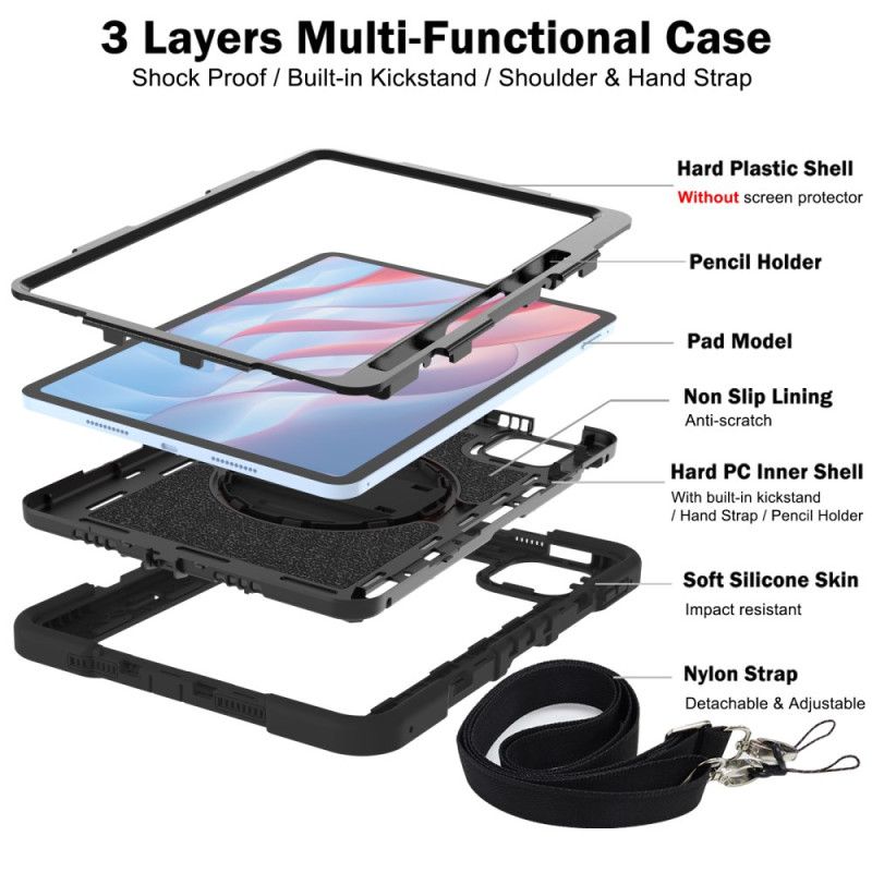 Etui Xiaomi Pad 7 / 7 Pro Ultraodporne Z Podstawką I Paskiem Na Ramię