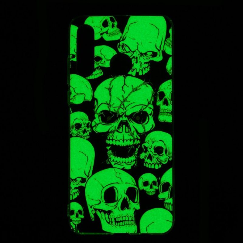 Futerały Huawei P30 Lite Etui na Telefon Uwaga Fluorescencyjne Czaszki