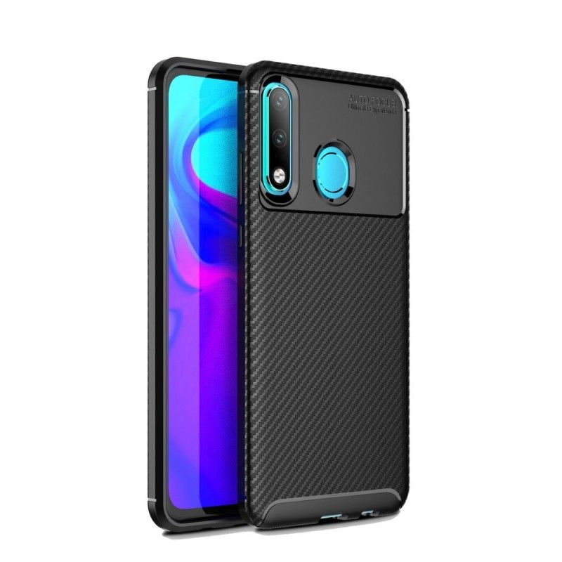 Futerały Huawei P30 Lite Granatowy Czarny Elastyczna Tekstura Włókna Węglowego