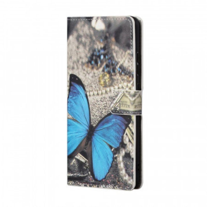 Etui Na Telefon Pokrowce do Samsung Galaxy A13 5G / A04s Niebieski Motyl