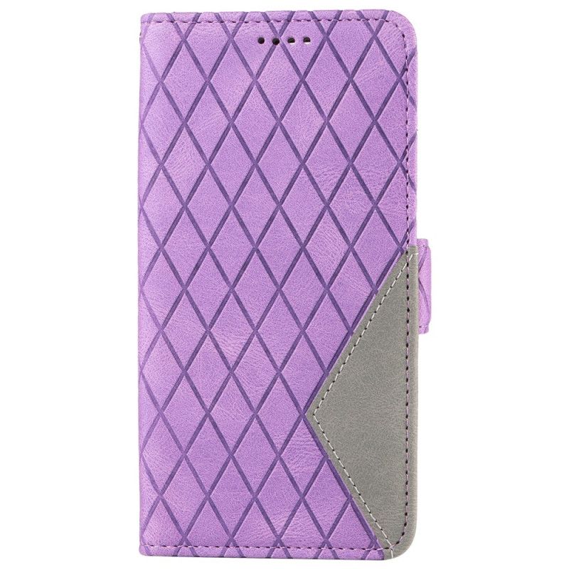 Etui Folio Oppo Reno 12 5g Diamentowe Nadruki Z Paskiem Etui Ochronne