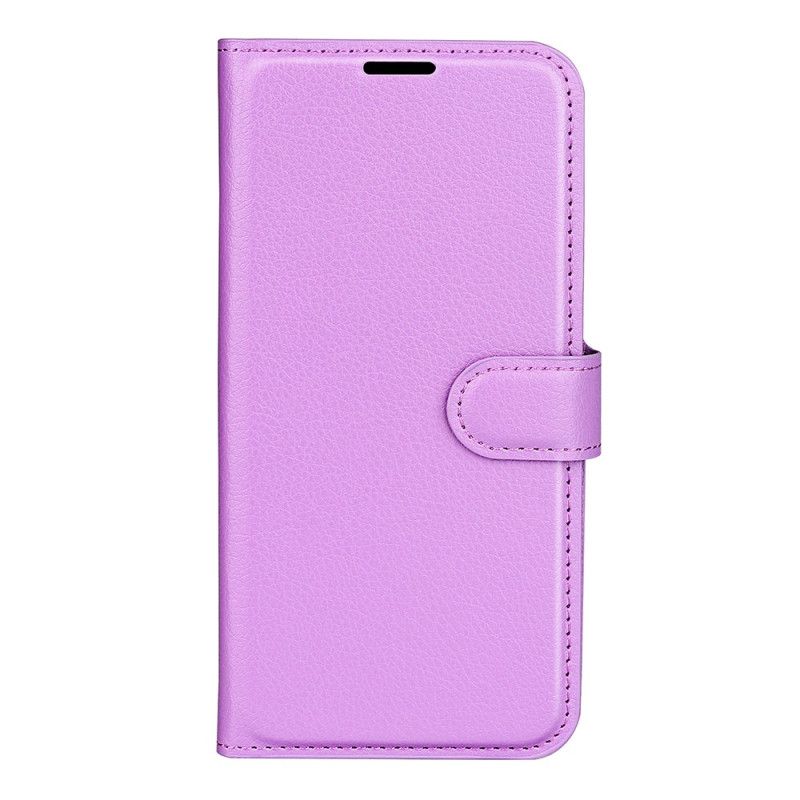 Etui Folio Oppo Reno 12 5g Klasyczna Sztuczna Skóra Litchi