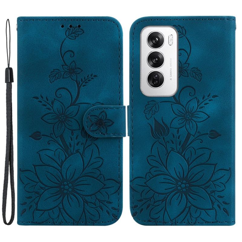 Etui Folio Oppo Reno 12 5g Kwiaty Lilii