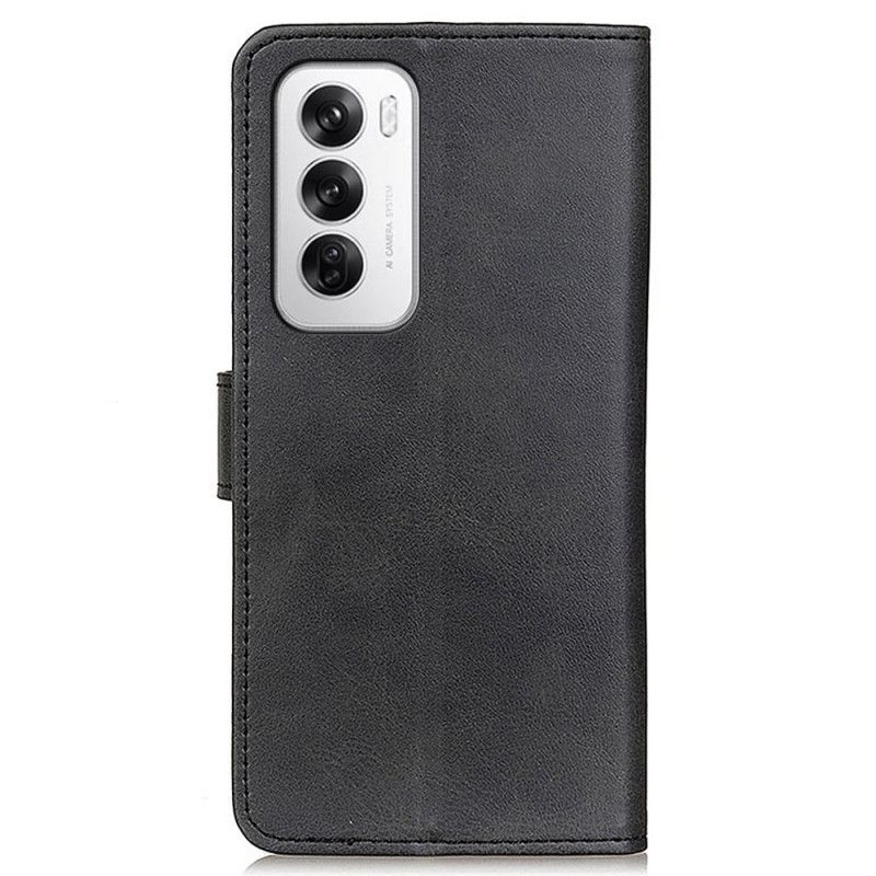 Etui Folio Oppo Reno 12 5g Matowa Sztuczna Skóra Etui Ochronne