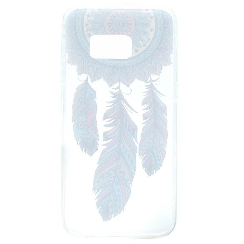Etui Samsung Galaxy S7 Przezroczysty Łapacz Marzy O Niebieskich Piórach Etui Ochronne
