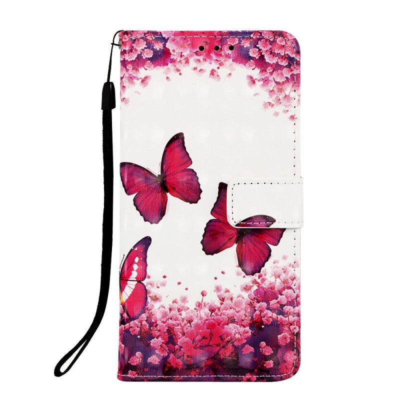 Etui Folio Samsung Galaxy S10 5G Czerwone Motyle Etui Ochronne