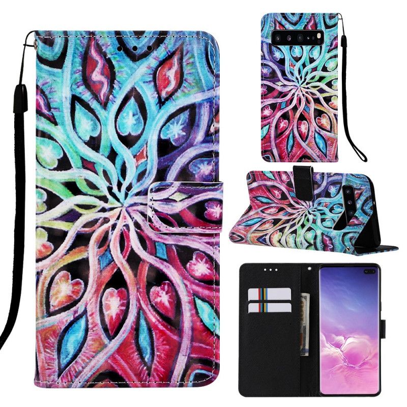 Etui Folio Samsung Galaxy S10 5G Kolorowa Roślina Etui Ochronne