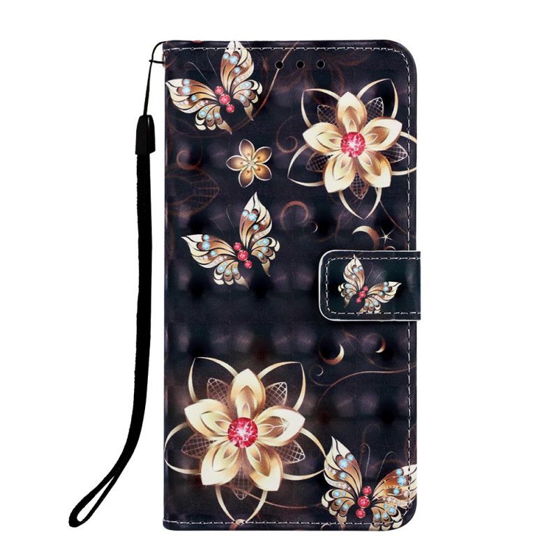 Etui Folio Samsung Galaxy S10 5G Złote Kwiaty