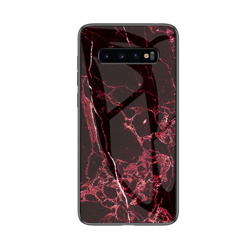 Etui Samsung Galaxy S10 5G Biały Czarny Hartowane Szkło Marmurowe Etui Ochronne