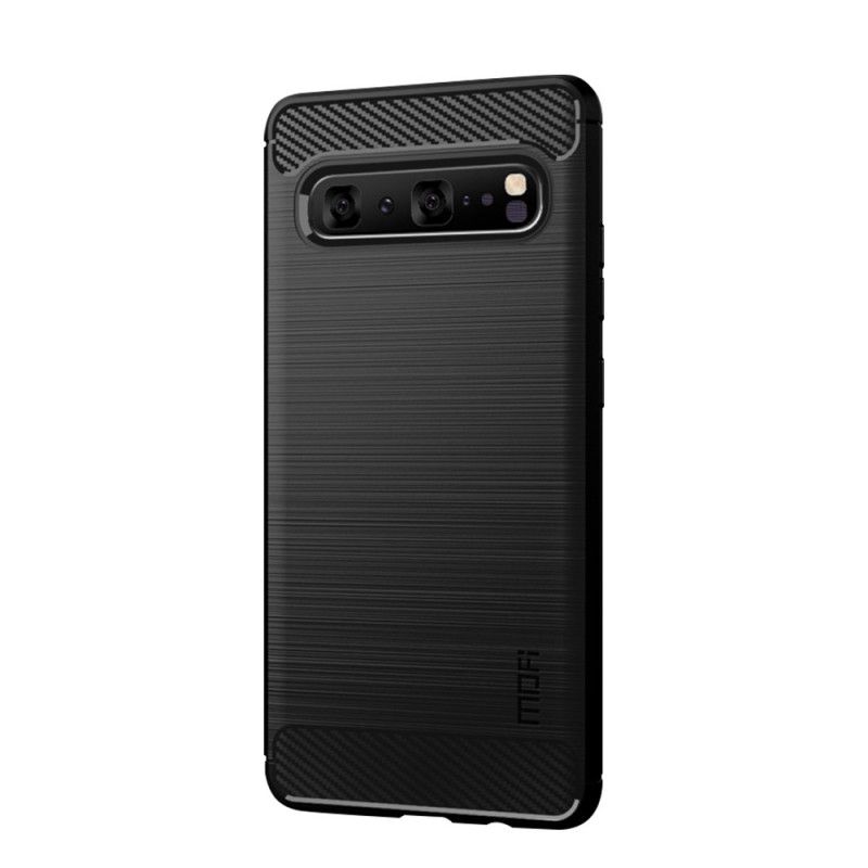 Etui Samsung Galaxy S10 5G Szary Czarny Mofi Szczotkowane Włókno Węglowe Etui Ochronne