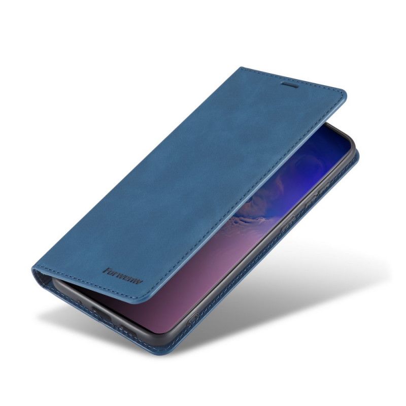 Flip Kotelot Samsung Galaxy S10 5G Czerwony Czarny Efekt Skóry Forwenw