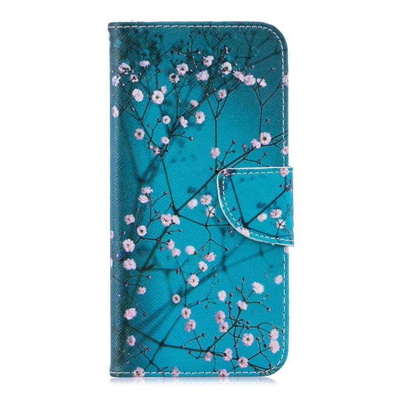 Skórzany Futerał Honor 8A Etui na Telefon Kwitnące Drzewo