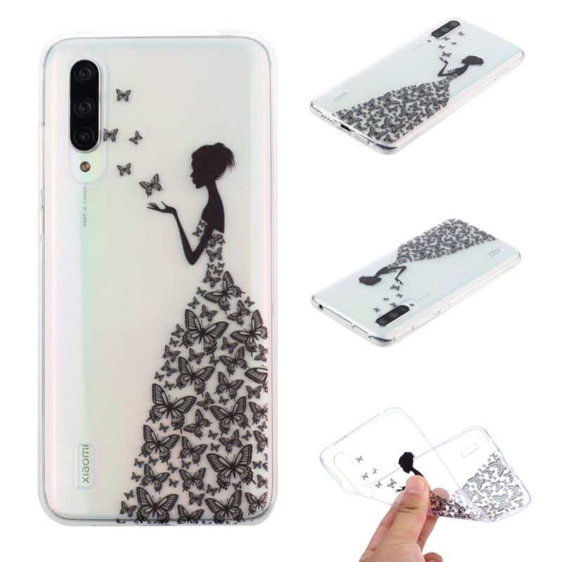 Etui Xiaomi Mi A3 Przezroczysta Sukienka Motylek Etui Ochronne