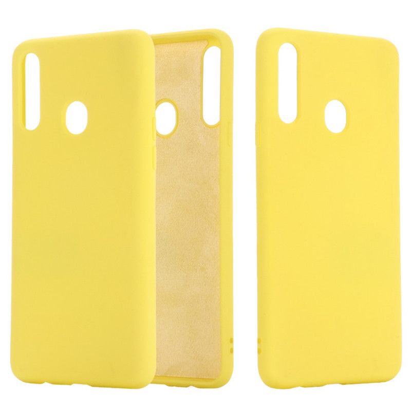 Etui Samsung Galaxy A20s Czerwony Czarny Płyn Silikonowy Etui Ochronne