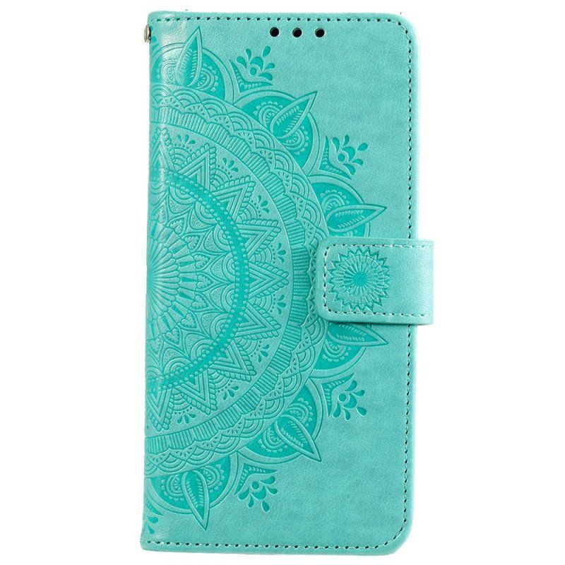 Etui Folio do Xiaomi 12 Pro z Łańcuch Mandala Słoneczna Na Ramiączkach