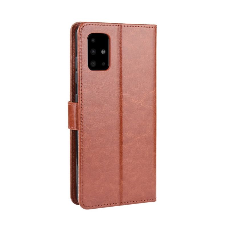 Etui Folio Samsung Galaxy A51 Czerwony Czarny Efektowna Sztuczna Skóra