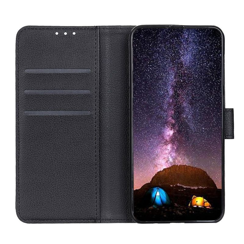 Etui Folio Samsung Galaxy A51 Granatowy Czarny Szlachetna Skóra Etui Ochronne