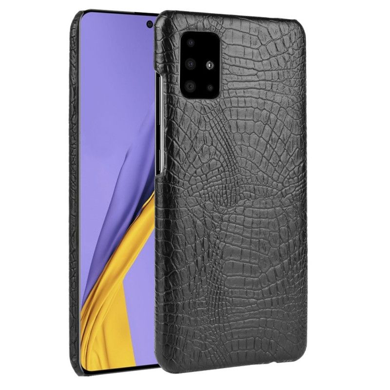 Etui Samsung Galaxy A51 Biały Czarny Efekt Skóry Krokodyla