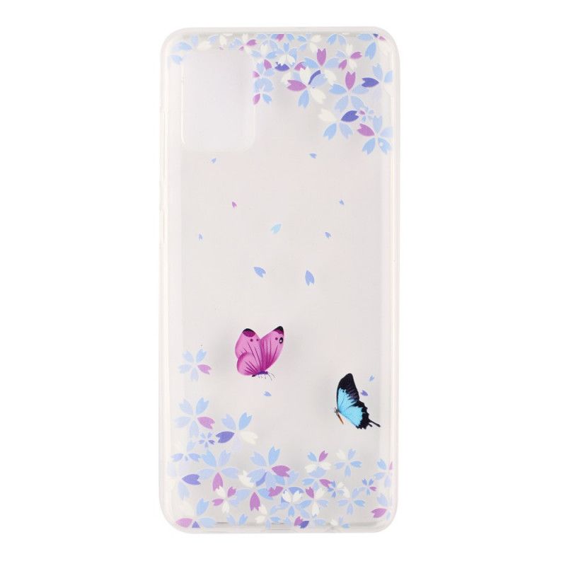 Etui Samsung Galaxy A51 Przezroczyste Motyle I Kwiaty