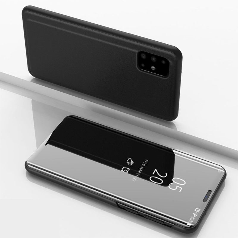 Flip Kotelot Samsung Galaxy A51 Biały Czarny Lustro Etui Ochronne
