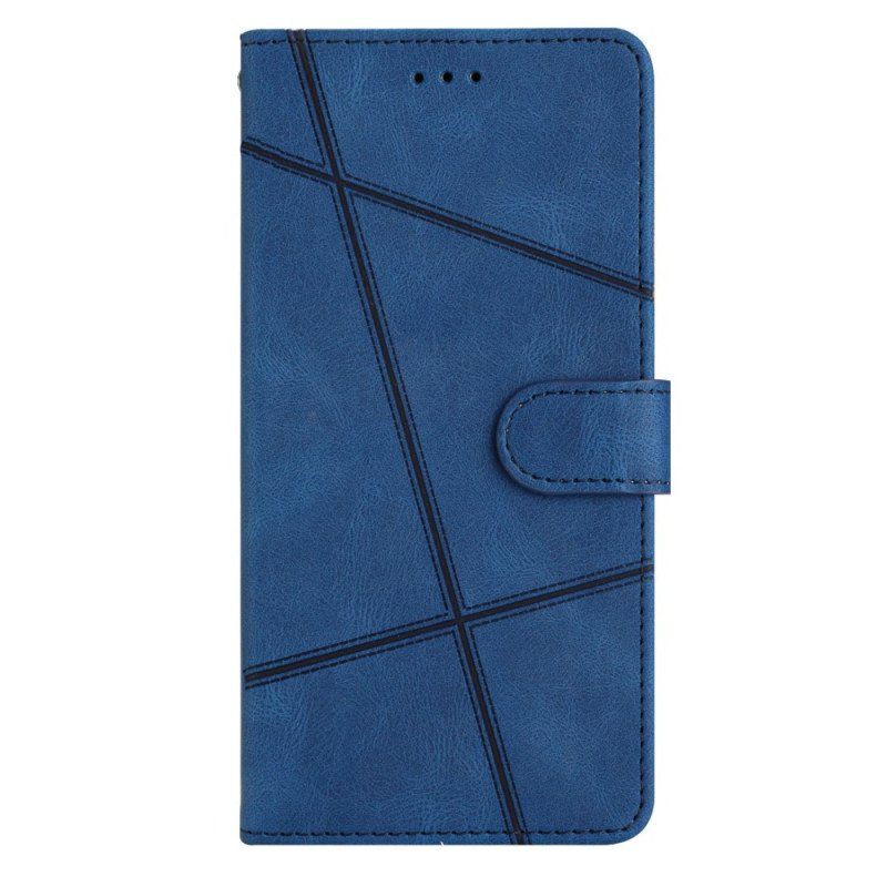 Etui Folio do Google Pixel 7A z Łańcuch Pasiaste Geometryczne Linie