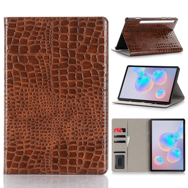 Etui Samsung Galaxy Tab S6 Czerwony Czarny Tekstura Krokodyla Etui Ochronne