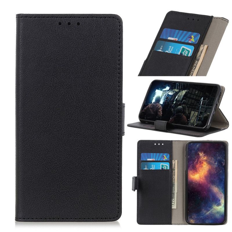 Etui Folio Sony Xperia 10 II Czerwony Czarny Klasyczna Sztuczna Skóra Etui Ochronne