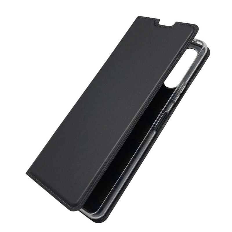 Flip Kotelot Sony Xperia 10 II Złoty Czarny Etui na Telefon Zapięcie Magnetyczne