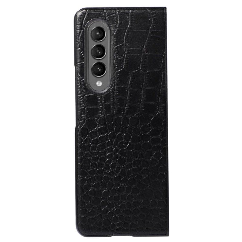 Futerały do Samsung Galaxy Z Fold 4 Modna Skóra Naturalna Z Efektem Krokodyla