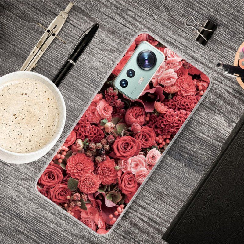 Futerały do Xiaomi 12 Pro Silikonowa Odmiana Kwiatowa