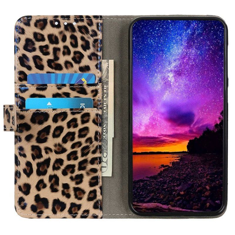 Obudowa Etui Na Telefon do Samsung Galaxy M13 Efekt Skóry Lamparta