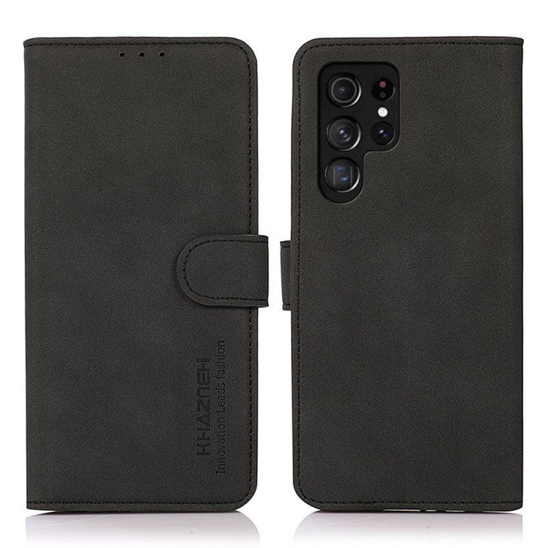 Obudowa Etui Na Telefon do Samsung Galaxy S22 Ultra 5G Efekt Teksturowanej Skóry Khazneh