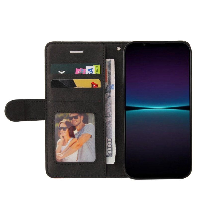 Obudowa Etui Na Telefon do Sony Xperia 1 IV z Łańcuch Dwukolorowy Pasek