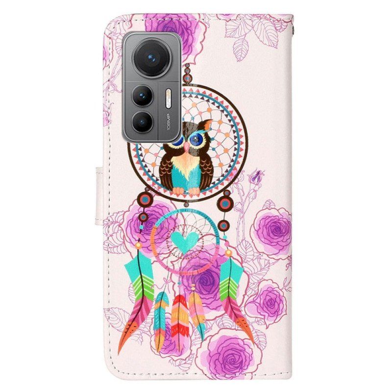 Obudowa Etui Na Telefon do Xiaomi 12 Lite z Łańcuch Łapacz Snów Sowa Z Paskiem