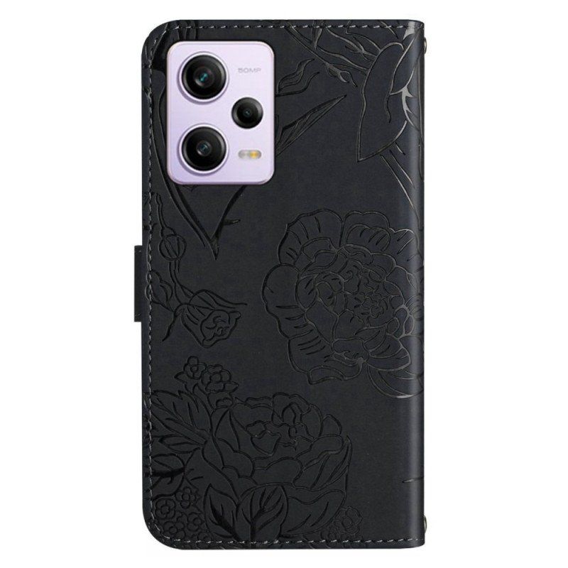 Obudowa Etui Na Telefon do Xiaomi Redmi Note 12 Pro Motyle I Smycz