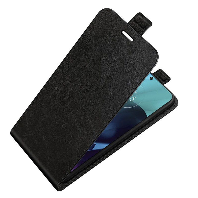 Skórzany Futerał do Moto G71 5G Etui Folio Składane Retro