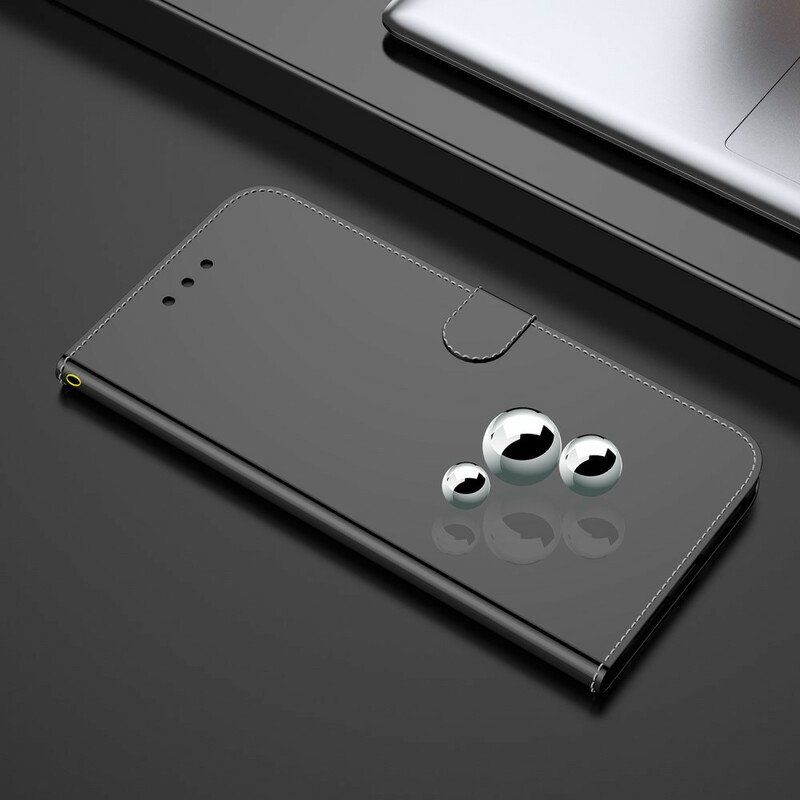Skórzany Futerał do Oppo Find X3 Neo Osłona Lusterka Ze Sztucznej Skóry