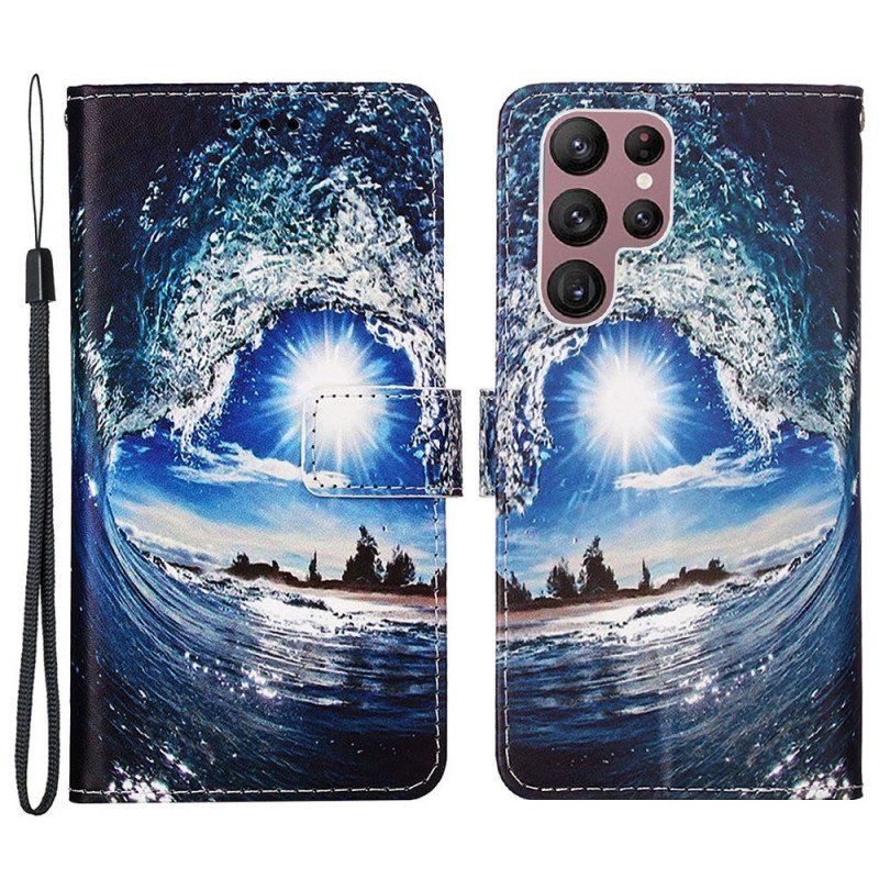 Skórzany Futerał do Samsung Galaxy S23 Ultra 5G Kocha Falę
