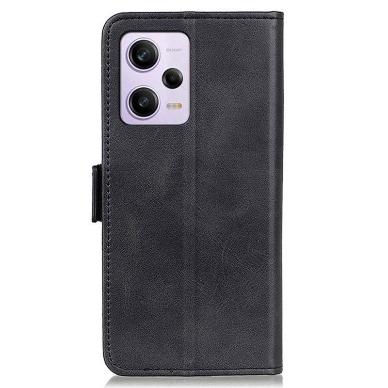 Skórzany Futerał do Xiaomi Redmi Note 12 Pro Podwójne Zapięcie